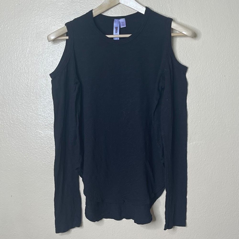 Wilt Shirt Women's Medium Black Long Sleeve Cold Shoulder